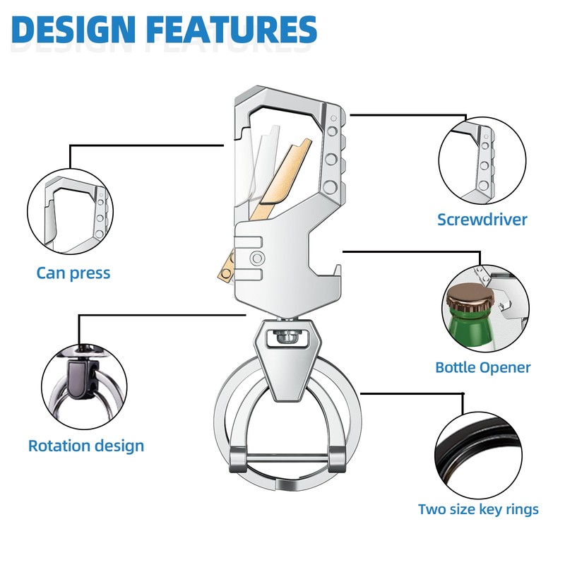 Mtverver Heavy Duty Key Chain with (1 key ring and