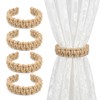 HOMEBROS Boho Curtain Tiebacks, Braided Curtain Holdbacks, Brown, 4 Pcs