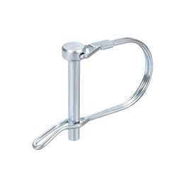 DTGN 1 Pack 6mm x 45mm (DxL) Shaft Locking Pin for Agricultural Trailer Lawn, Carbon Steel Round Trailer Coupler Pins (with Ears), Silver Tone
