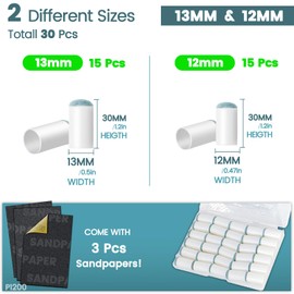 Billiard Pool Cue Tips - Pool Stick Tips 13MM/12MM Slip-on Tips Replacement Accessories Kit with Storage Box Leather Cue Head for Snooker Home Club Bar Game- SOLROS