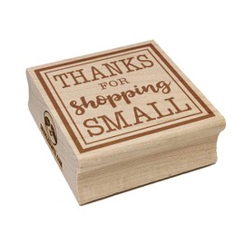 Thanks for Shopping Small Business Thank You Square Rubber Stamp for Stamping Crafting - 1.25in Small