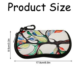 Bojueshaw Sunglasses Pouch Holder,Zipper Eyeglass Case,Cute Cartoon Eyeglass Cases,Printed Sunglass Bag for Girl and Women