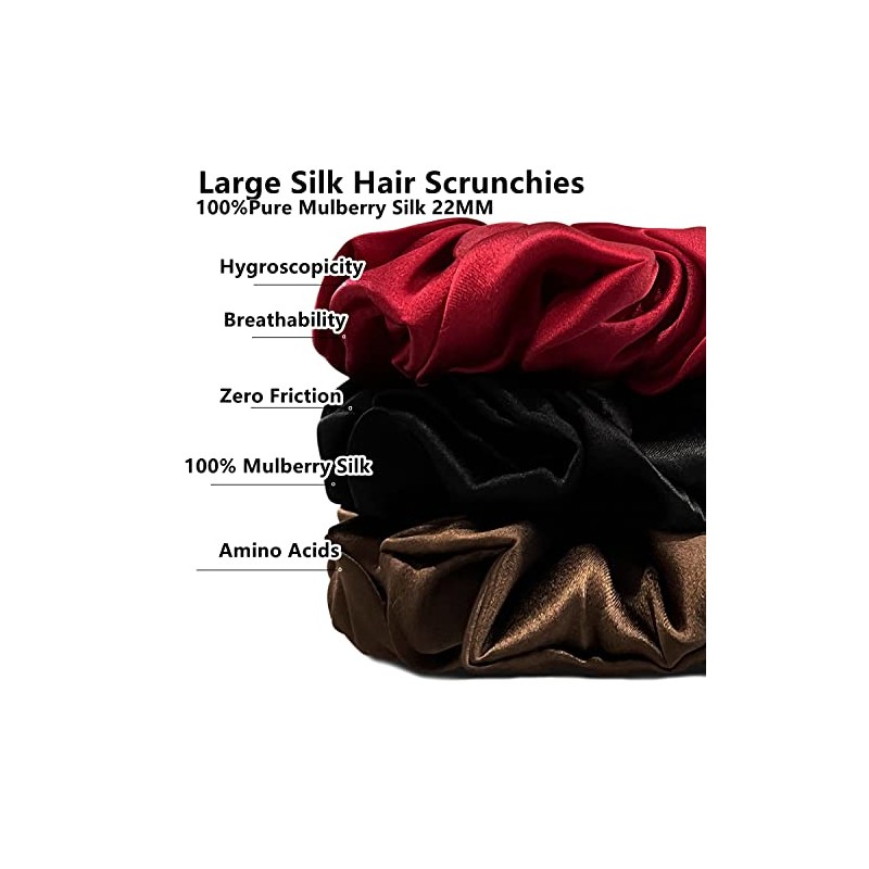 Suncdelv Silk, coleteros 100% de seda para el cabello, 22