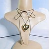Long Wrap Necklace with Heart Pendant Y Necklace Vegan Suede
