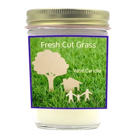 Vase Candle Fresh Cut Grass Jar Candle - Fresh Cut Green Grass | 50 Hour Burn Time