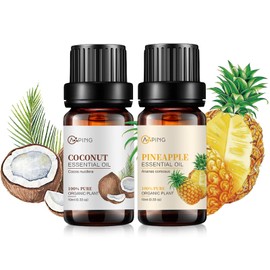 Coconut & Pineapple Essential Oils - 100% Pure Organic Natural Plant Oils for Diffuser, Aromatherapy, Spa, Massage, Yoga, Perfume, Body - 2x10ML