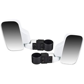 NICHE UTV Side View Mirror Set with 1.75" - 2" Roll Bar Cage for Polaris RZR Kawasaki Teryx Mule Pioneer Yamaha Rhino (White)