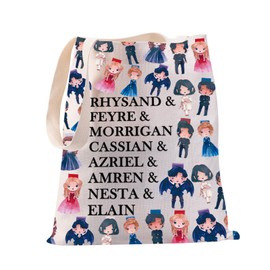 PXTIDY Fantasy Novels ACOTAR Characters Tote Bag Rhysand Fans Gifts Feyre & Cassian & Azriel & Morrigan Gifts ACOTAR Merch