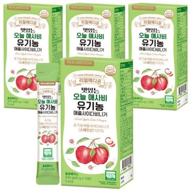 Realmedion Delicious Today Asabi 4 Boxes (60 Packets) Organic Apple Cider Vinegar Liquid Stick Apple Fermented Vinegar / 리얼메디온 맛있는 오늘 애사비 4박스(총60포) 유기농 애플 사이다 비니거 액상 스틱 사과 발효 초모 식초