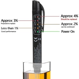 Brake Fluid Liquid Tester Pen Compatible with DOT 3 DOT 4 DOT 5.1 Car Brake Fluid Liquid Tester Pen, Car Diagnostic Testing Tool with 5 LED Indicators, Car Hydraulic Fluid Liquid Oil Moisture Analyzer