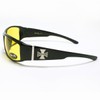 Mens Choppers Sunglasses Biker Motorcycle Logos Cross All Black Yellow