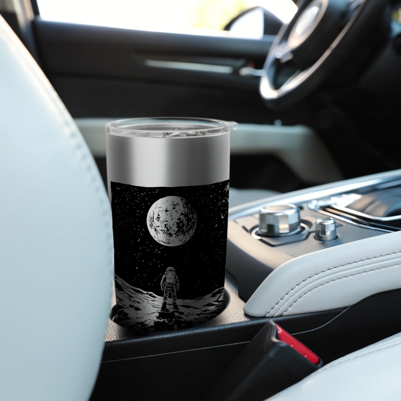 Astronaut Moon Space Artwork Planets Galaxy Exploration Stainless Steel Insulated
