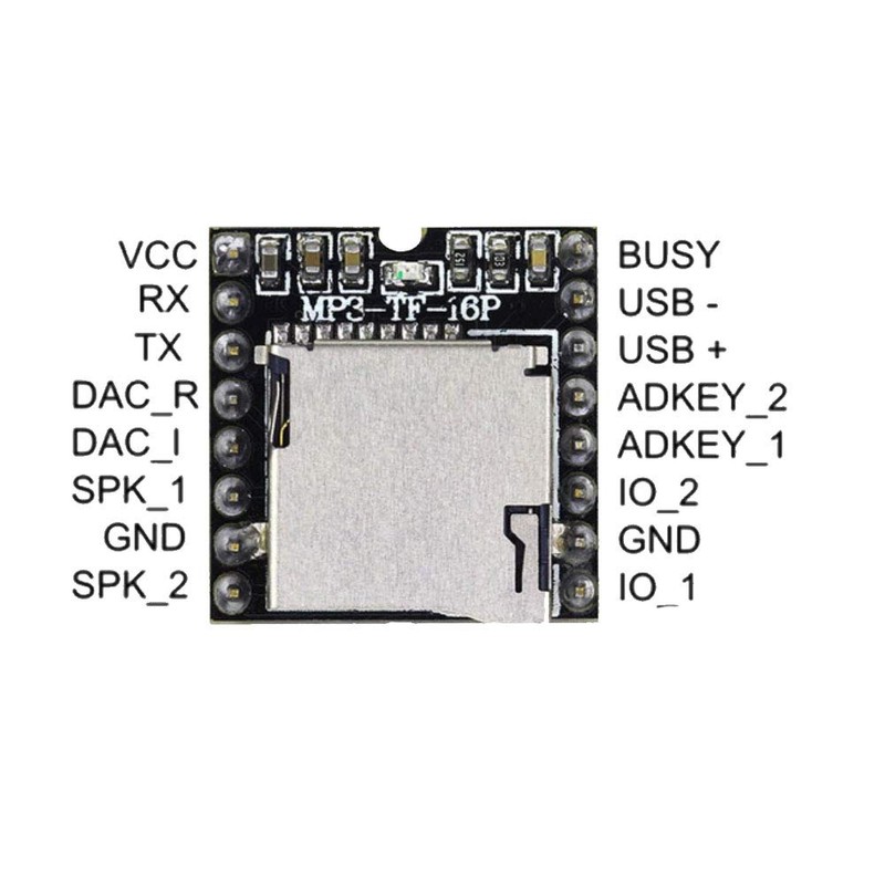 MV ELECTRONICA MODULO MP3 Micro SD para ARDUINO SOPORTA MP3/WMA/WAV