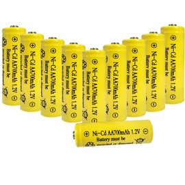 Zsolarigt 700mah aa nicd 1.2v Rechargeable Batteries 10 Pack,Double A Battery for Outside Solar Garden Lamp Lights, Led String, Yard Light Rope, String Lamps, Pre-Charged