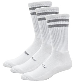 FootJoy Men's ComfortSof Crew 3-Pack Socks, White, Fits Shoe Size 7-12