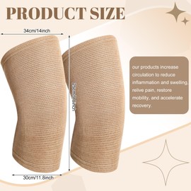 Geiserailie 6 Pairs Elastic Knee Brace for Women Men Knee Compression Sleeves Brace Bandage Support for Pain, Aching Sleeve for Acl, Mcl, Injury Recovery, Meniscus Tear