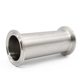 QiiMii SS304 Sanitary Spool Tube with Clamp Ends, Seamless Round Tubing with 1.5 inch Tri Clamp 50.5MM Ferrule Flange (Tube Length: 4 Inch /102MM)