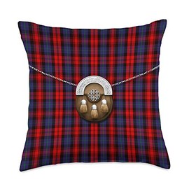 Scottish Clan MacLachlan Tartan Plaid With Sporran Throw Pillow