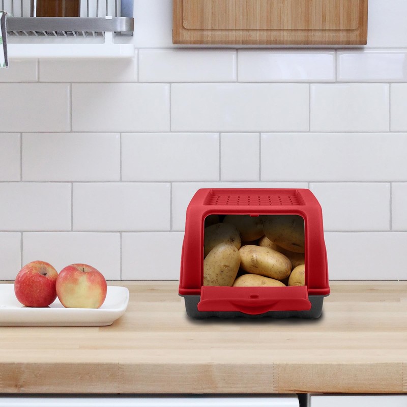 ARTECSIS Potato Storage Box, Red, for approx. 2.5 kg Potatoes,