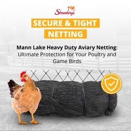 Stromberg’s 2” Mesh Heavy Duty Knotted Aviary Netting, UV Resistant Polyethylene Fiber for Game Birds, Pheasants & Poultry, 85 Lbs Break Strength Durable Against Weather and Predators, Size 25' x 100'