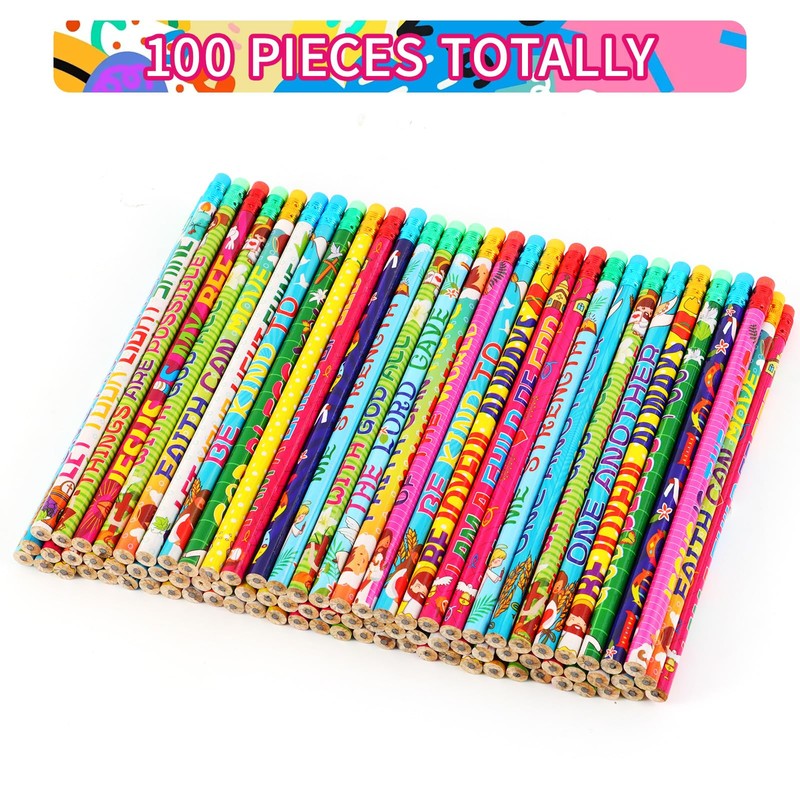 Kolewo4ever 100 Pieces Bible Verses Pencils Religious Pencil Christian Pencils