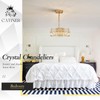 CATINER Small Gold Crystal Chandeliers, Modern Semi Flush Mount Chandelier
