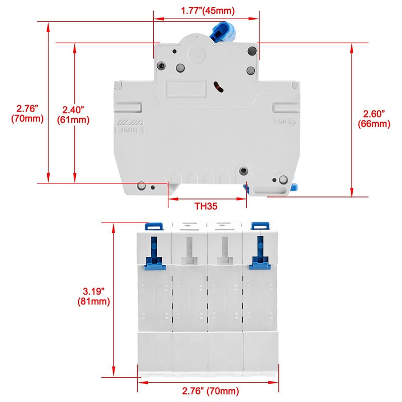 Heschen Miniature Circuit Breaker HSB6C, 32Amp Current, 4 Pole, Type