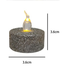 ONEIHOMM Silver Flameless Tealight Candles with Timer,Glitter Battery Operated Tea Lights for Event, Christmas Decorations,Anniversary,Wedding, Built-in 6 Hours,12 Pack