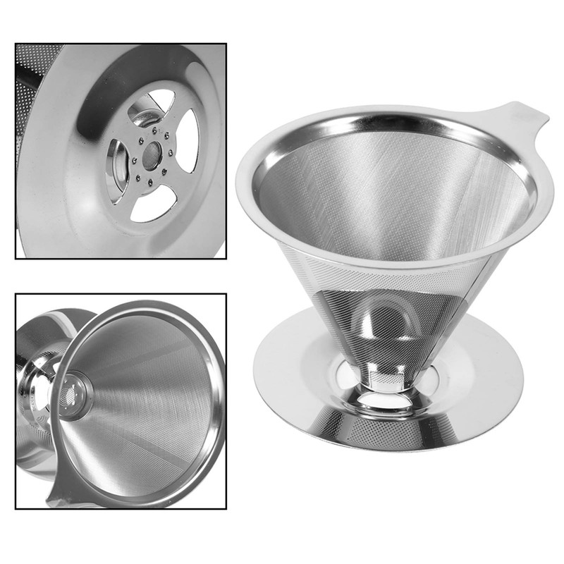 Pour Over Coffee Dripper, Stainless Steel Double Layer Coffee Filter