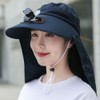 Summer Women USB Charging Fan Visor Hat with Face Neck