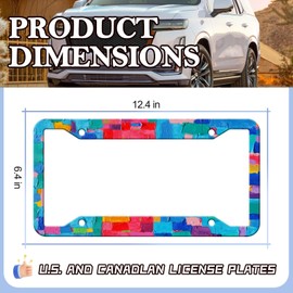 Paint Graffiti License Plate Frame - 2PCS Colorful Paint Graffiti Aluminum Metal License Plate Holder, Rust-Proof Waterproof Car Decorative Tag Frames for Standard Us 12x6 Inch