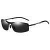 FEISEDY B1066 Men's Sunglasses, Dimmable, Polarized Sunglasses, Half Rim Oval,