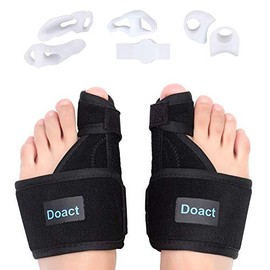 DOACT Hallux Valgus Férulas, Puntera para Día y Noche en Juanete, Juanete Corrector Kit para Pérdida de Peso en la Noche Más 6pcs Gel de Alivio del Dolor para día para Hombres y Mujeres
