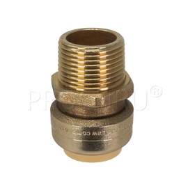 PROCURU 1/2-Inch PushFit MNPT Male Adapter, Plumbing Fitting for Copper, PEX, CPVC, PE-RT Pipe, Lead Free (1/2", 10-Pack)
