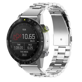 Disscool Replacement Stainless Steel Wrist Strap Bands for Garmin Forerunner 945/935 /Fenix 5 Plus/Fenix 5/Quatix 5/Quatix 5 Sapphire/Approach S60/Marq(Metal Silver)