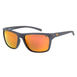 Caterpillar 8012 Men's Polarized Square Sunglasses, Rubberized Matte Grey, 58 mm