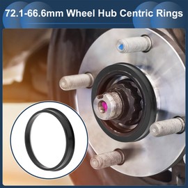 INFINAUTO 72.1mm to 66.6mm Car Wheel Hub Centric Rings Black Polycarbonate Wheels Center Shaft Shock Absorbing Hubrings 4 Pcs