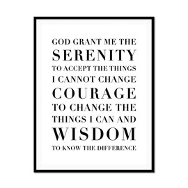The Serenity Prayer Capitalized Poster - white: 12x16 inch