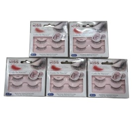 Kiss Lot Of 5 Twin Packs Kiss Looks So Natural False Eyelashes Sultry, 10 Pair Total