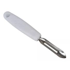 Ventas Pelador Recto De Acero Inoxidable Mango De Plástico 18.5cm