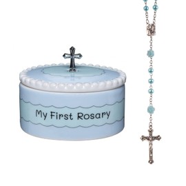 Catholic Baptism Gift Set of My First Blue and Pink Rosaries with Matching Keepsake Boxes, Baby Baptism Gifts for Girl or Baptism Gifts for Boys - Unique Rosary Beads