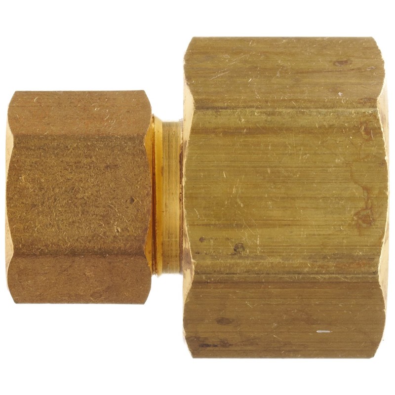 Anderson Metals Brass Tube Fitting, Coupling, 1/8" Compression x 1/8"