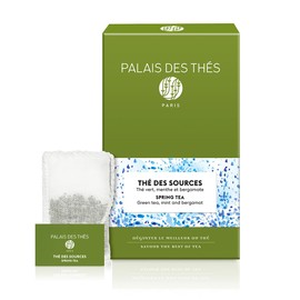 Palais des Thés - Spring Green Tea, Mint & Bergamot - Premium Tea Bags, Serves 20 Cups