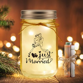 KAAYEE Wedding Gifts for Bride and Groom, LED Bottle Light Gift Wedding, Wedding Gift Money with Dried Flowers, Money Gifts Wedding Packaging, Just Married Wedding Money Box Wedding Anniversary