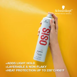 OSiS+ Elastic Light Hold Hairspray 9oz - |Lightweight Brushable Hold | Heat Protection and Shine for All Hair Types