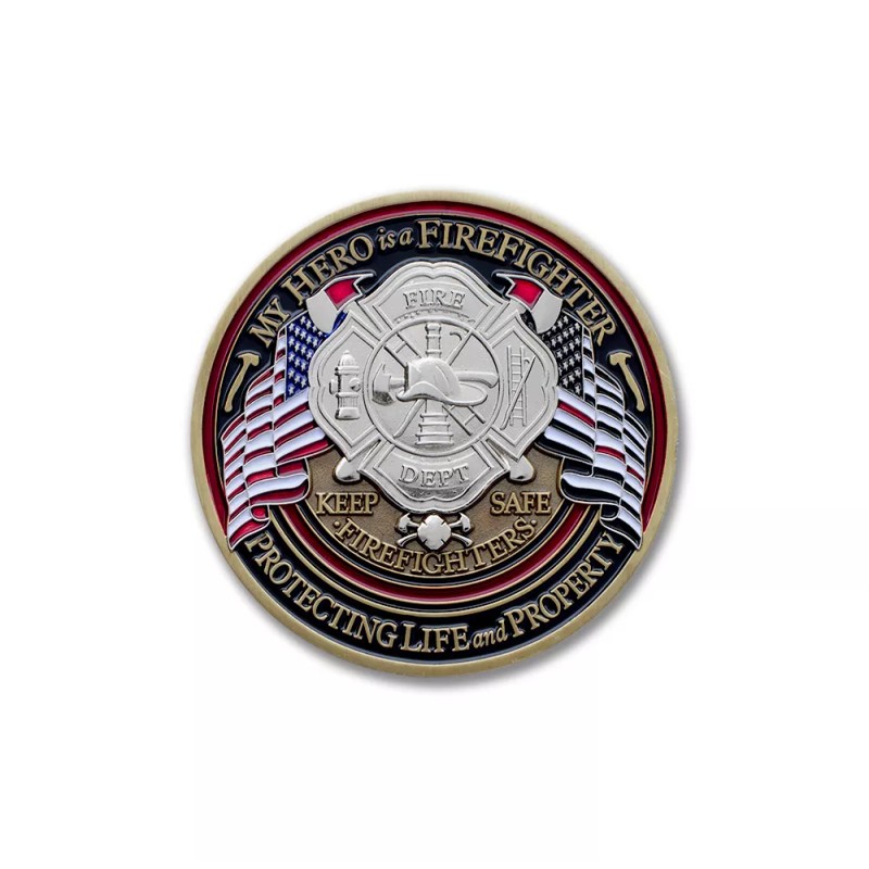 Fire Fighter Appreciation Challenge Coin · FireFighter Thank You Coin