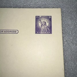 Rare Statue of Liberty 3 Cent Blank Vintage Unused Post Card B5