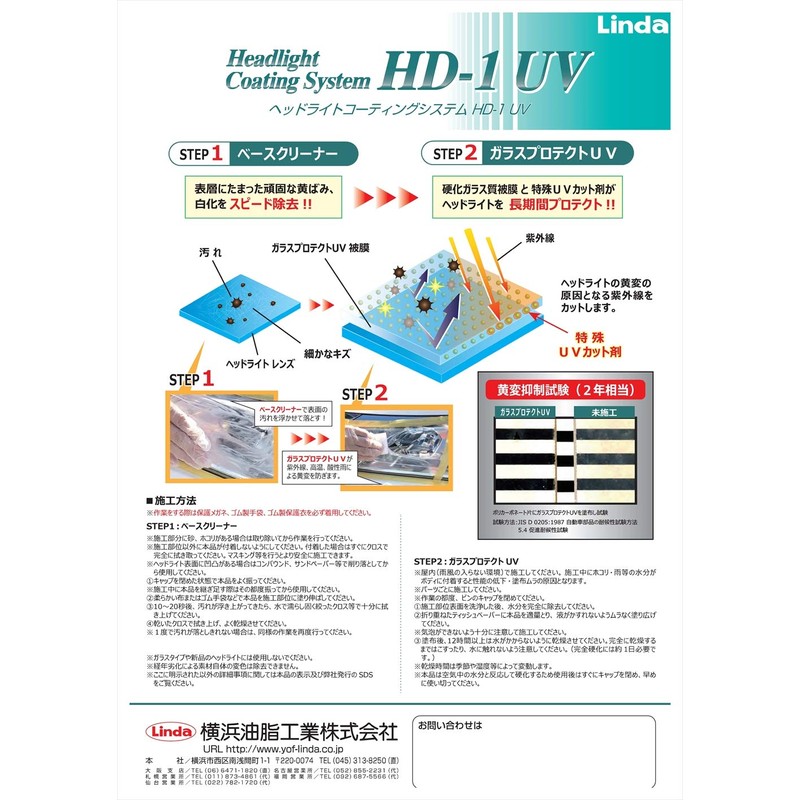 Yokohama BZ73 (4871) HD-1UV Headlight Coating System