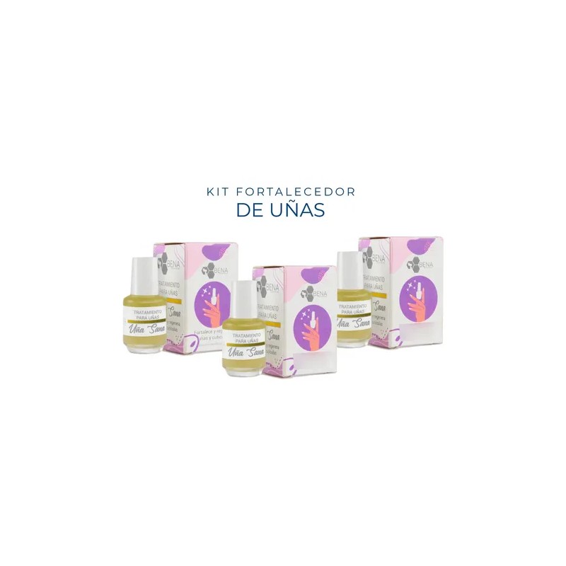 Esmalte Fortalecedor Uñas Keratina + Colageno 3 Piezas Bena Crema