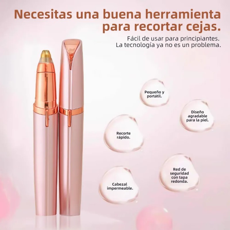 Depiladora Facial Mujer Flawless Con Luz Led Sin Dolor Rosa